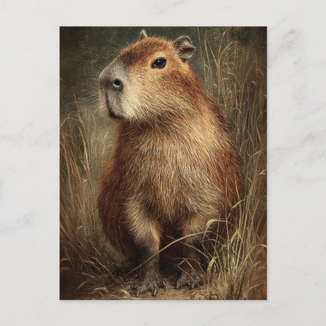 Cartão Postal Retrato de uma Capybara (Frente)