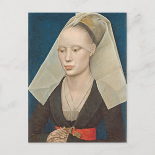 Cartão Postal Retrato de uma dama, c.1460 (óleo no painel)
