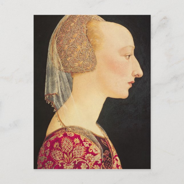 Cartão Postal Retrato de uma dama em vermelho, 1460-70 (Frente)