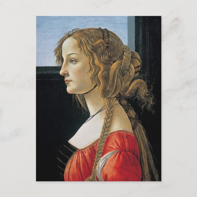 Cartão Postal Retrato de uma Jovem de Botticelli (Frente)