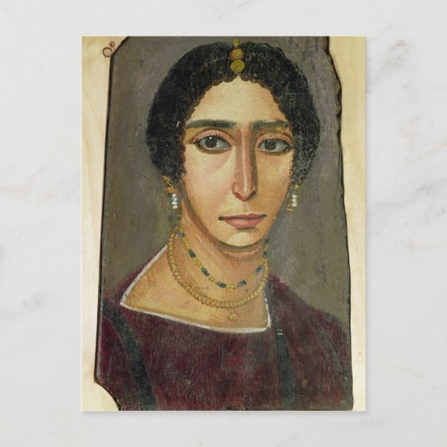 Cartão Postal Retrato de uma mulher, de Fayum, ø-4o século (Frente)