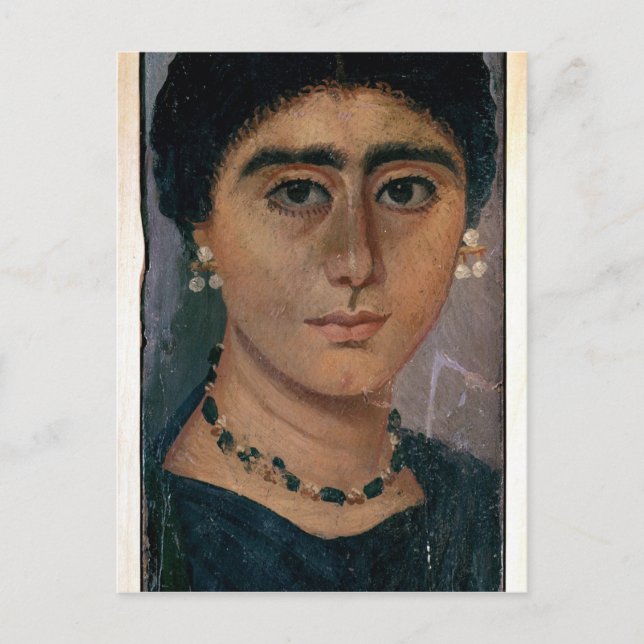 Cartão Postal Retrato de uma mulher, de Fayum, século 1rua-4 (Frente)