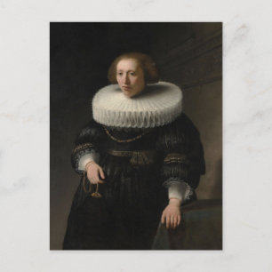 Cartão Postal Retrato de uma Mulher por Rembrandt