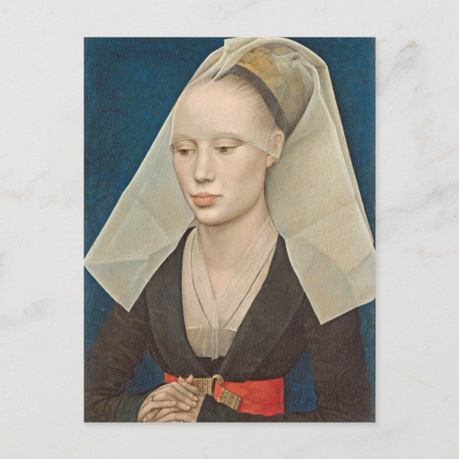 Cartão Postal Retrato de uma Senhora, c.1460 (óleo sobre painel) (Frente)