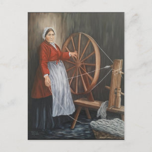 Cartão Postal "Retrato de uma senhora galesa fiando lã"
