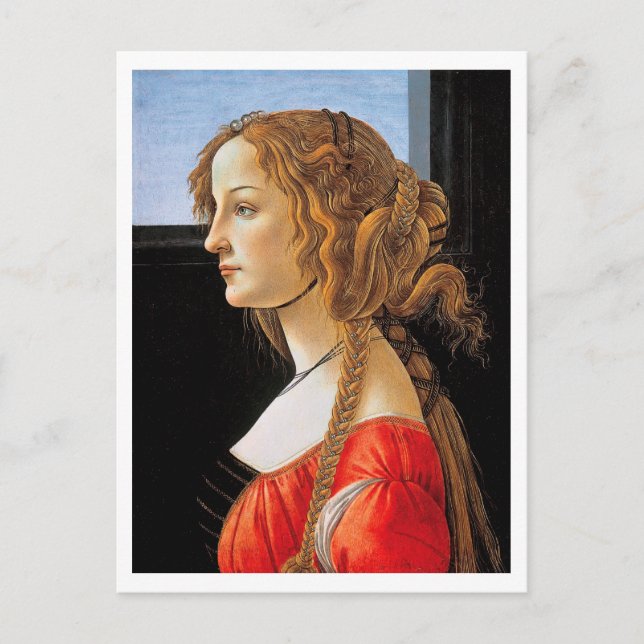 Cartão Postal Retrato de uma Senhora, Sandro Botticelli (Frente)