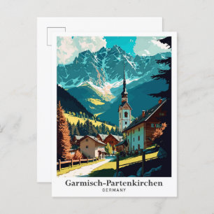 Cartão Postal Retrato de Viagens vintage Garmisch-Partenkirchen