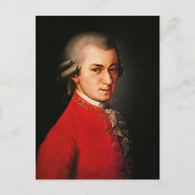 Cartão Postal Retrato de Wolfgang Amadeus Mozart (Frente)