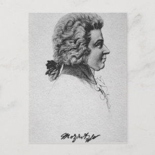 Cartão Postal Retrato de Wolfgang Amadeus Mozart