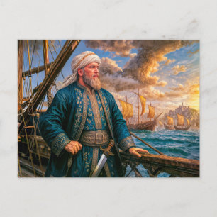 Cartão Postal Retrato do Comandante Naval Hayreddin Barbarossa