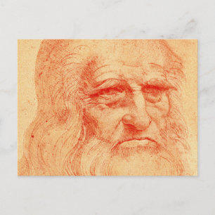 Cartão Postal Retrato do giz vermelho de Leonardo da Vinci