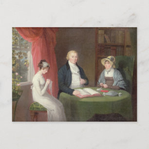 Cartão Postal Retrato do Grupo em uma Mesa da Sala de Desenho (
