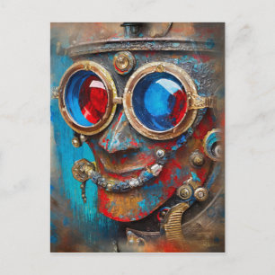 Cartão Postal Retrato do Homem de Lata Steampunk