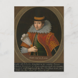 Cartão Postal Retrato dos Pocahontas Verdadeiros na Europa