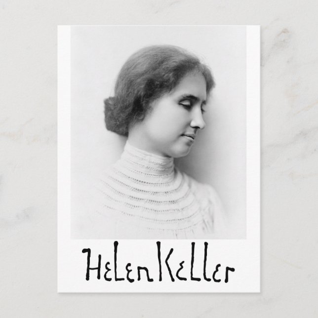 Cartão Postal Retrato e assinatura de Hellen Keller (Frente)