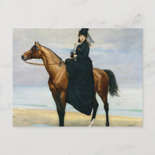 Cartão Postal Retrato Equestre de Mademoiselle Croizette