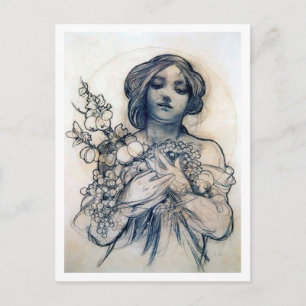 Cartão Postal Retrato (Estudo), Alphonse Mucha