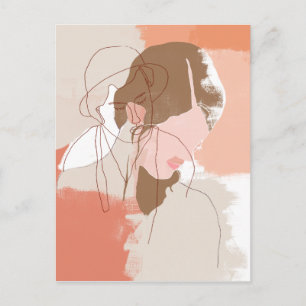 Cartão Postal Retrato feminino Pintado