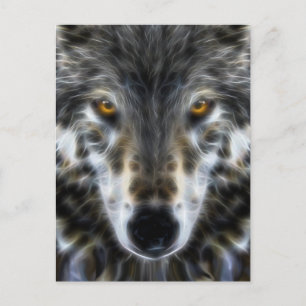 Cartão Postal Retrato Inspirativo Woodland Wolf