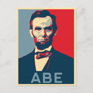 Cartão Postal Retrato Lincoln do Estilo de Esperança