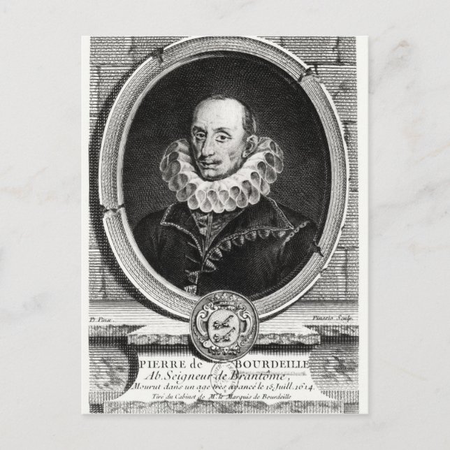 Cartão Postal Retrato medalhão de Pierre de Bourdeille (Frente)
