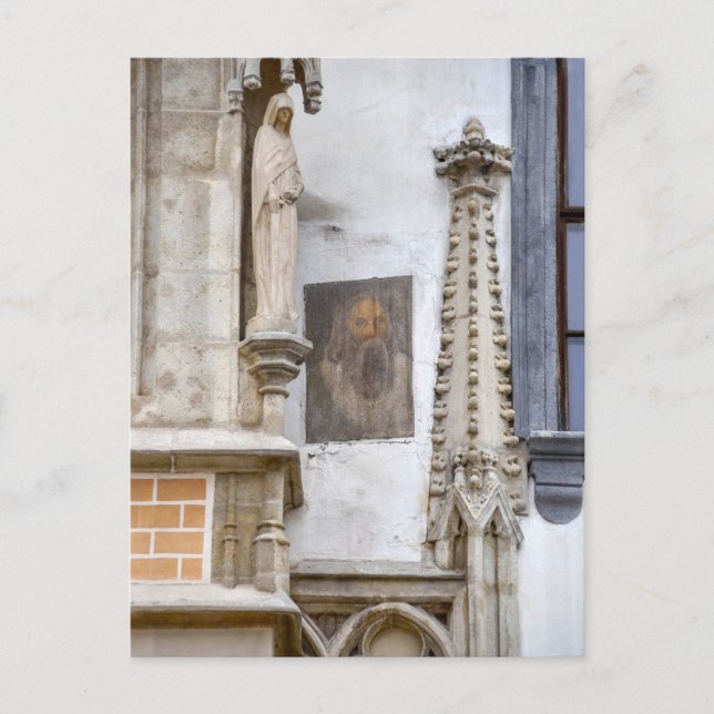 Cartão Postal Retrato misterioso na Câmara Velha de Bratislava (Frente)