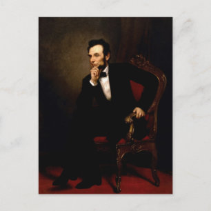 Cartão Postal Retrato Oficial de Abraham Lincoln na Casa Branca