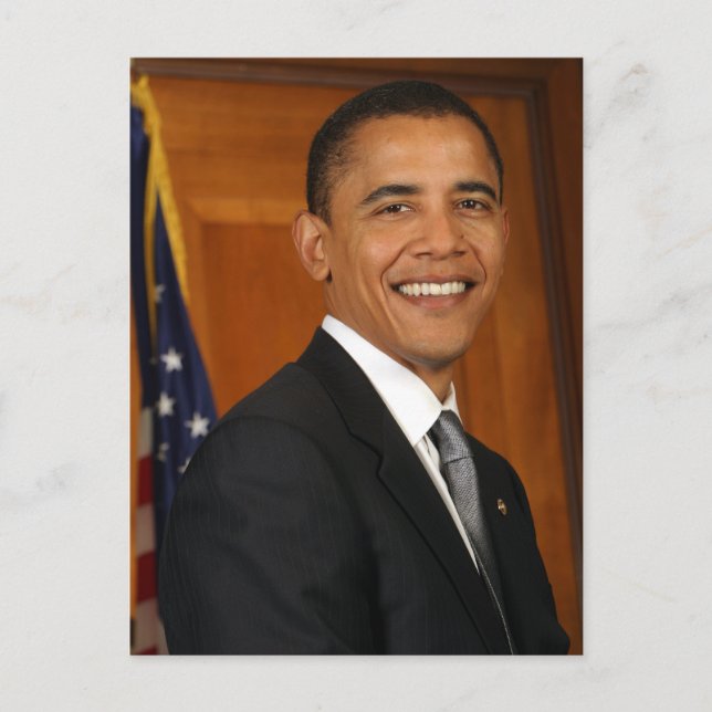 Cartão Postal Retrato Oficial de Barack Obama (Frente)
