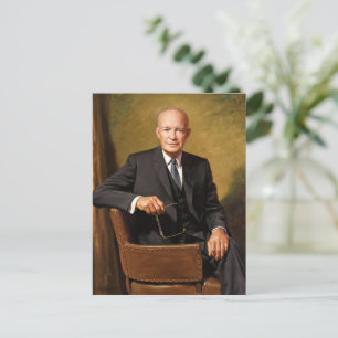 Cartão Postal Retrato oficial de Dwight Eisenhower na Casa Branc
