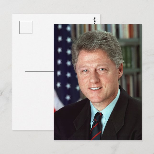 Cartão Postal Retrato Oficial do Presidente Bill Clinton (Frente/Verso)