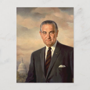 Cartão Postal Retrato Oficial Lyndon Johnson