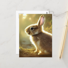 Cartão Postal Retrato para animais selvagens com cauda-de-algodã