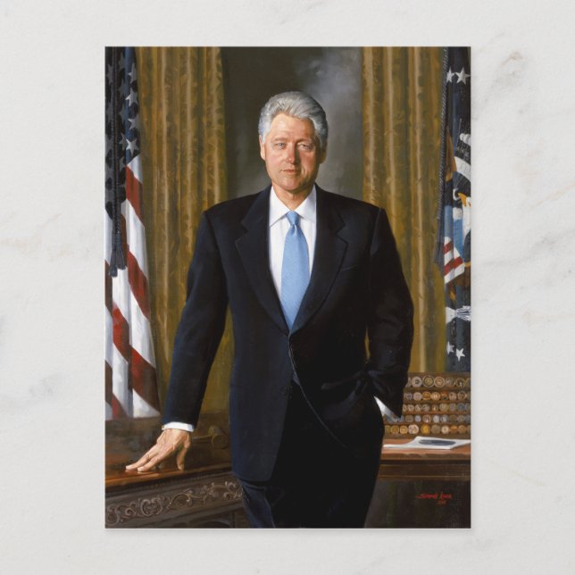 Cartão Postal Retrato Presidencial Oficial Bill Clinton (Frente)