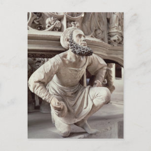 Cartão Postal Retrato próprio de Adam Krafft, escultura de pedr