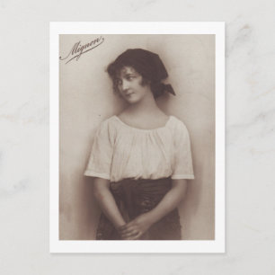 Cartão Postal Retrato Romântico Vintage