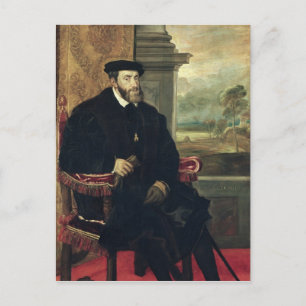 Cartão Postal Retrato sentado do imperador Charles V 1548
