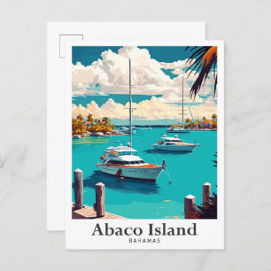 Cartão Postal Retrato Viagens vintage de Abaco Bahamas
