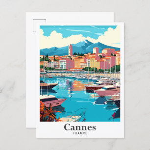 Cartão Postal Retrato Viagens vintage de Cannes França