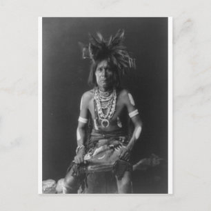 Cartão Postal Retrato Vintage Indiano Nativo Americano