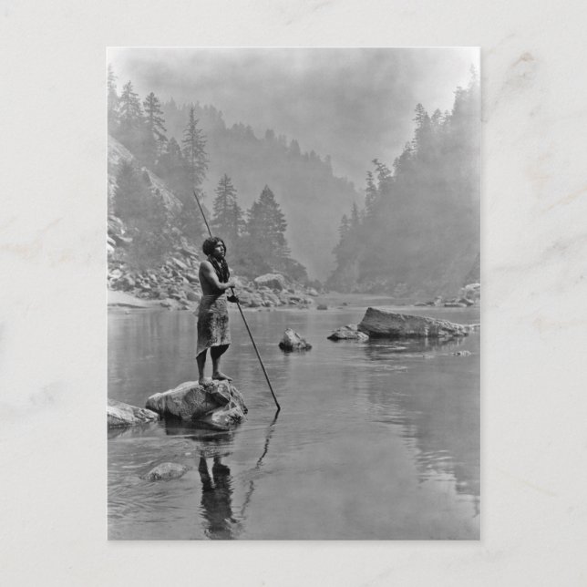 Cartão Postal Retrato Vintage Indiano Nativo Americano (Frente)