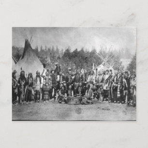 Cartão Postal Retrato Vintage Indiano Nativo Americano