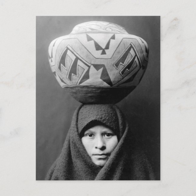 Cartão Postal Retrato Vintage Indiano Nativo Americano (Frente)