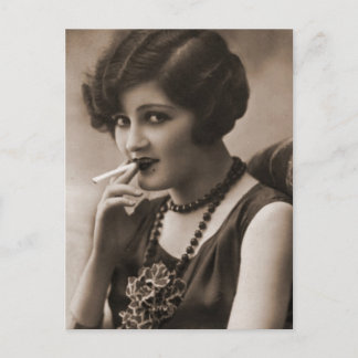 Cartão Postal Retratos Antigos e Ilustrações Vintage de Mulheres