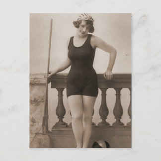 Cartão Postal Retratos da Vintage Bathing Beauty Flapper Girl