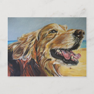 Cartão Postal Retriever de ouro