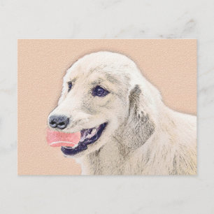 Cartão Postal Retriever ouro com pintura de cachorro Tênis