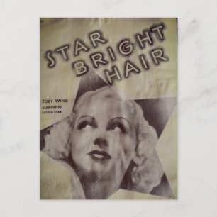 Cartão postal Retro Ad Star Bright Hair