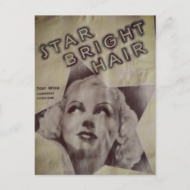 Cartão postal Retro Ad Star Bright Hair (Frente)
