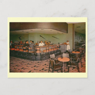 Cartão Postal Retro, Aeroporto Cocktail Lounge Vintage