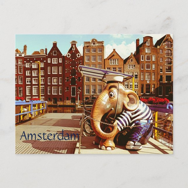 Cartão Postal Retro Amsterdã (Frente)